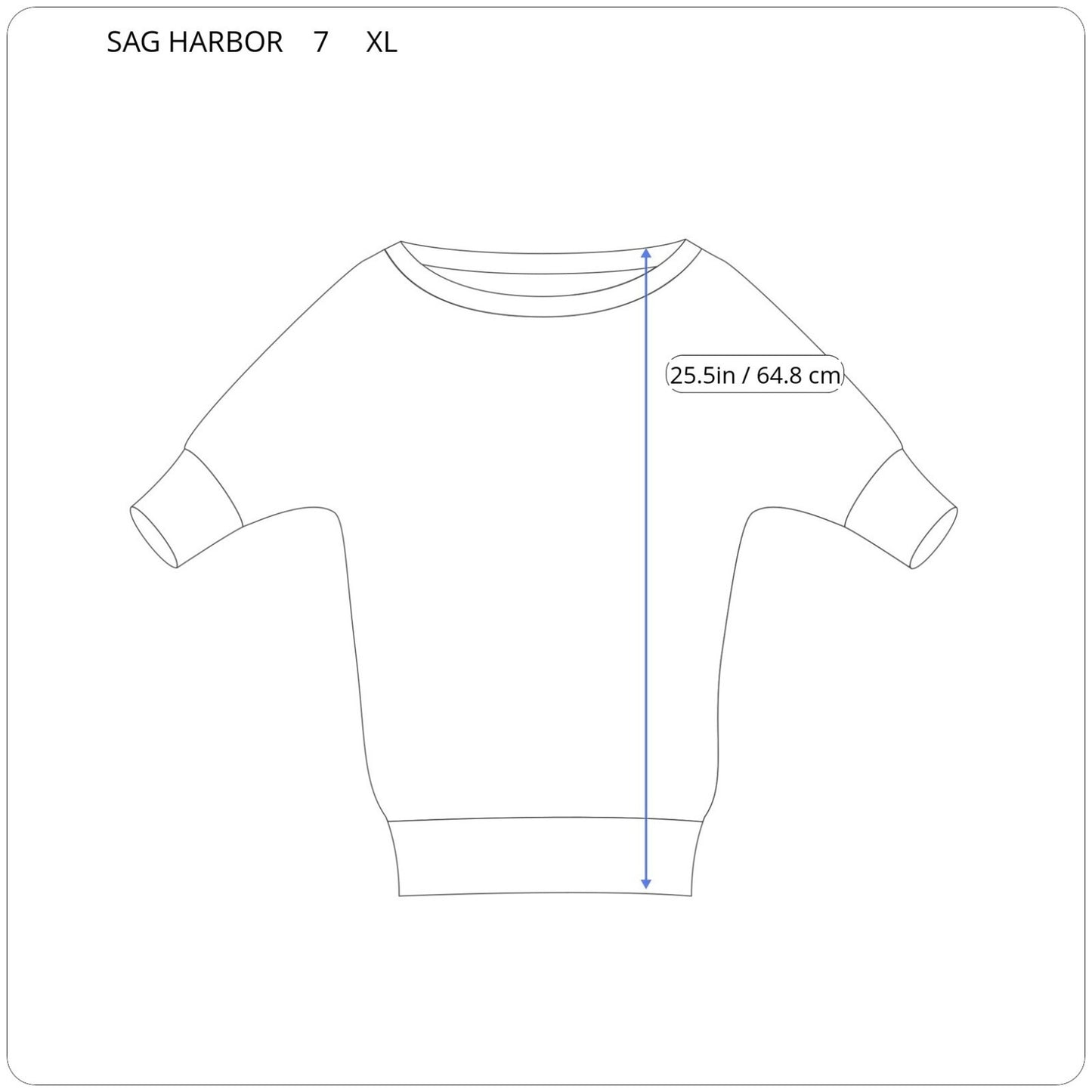 Sag Harbor Womens Top Extra Large Dolman Sleeve Blue Heather Beaded Comfy Casual