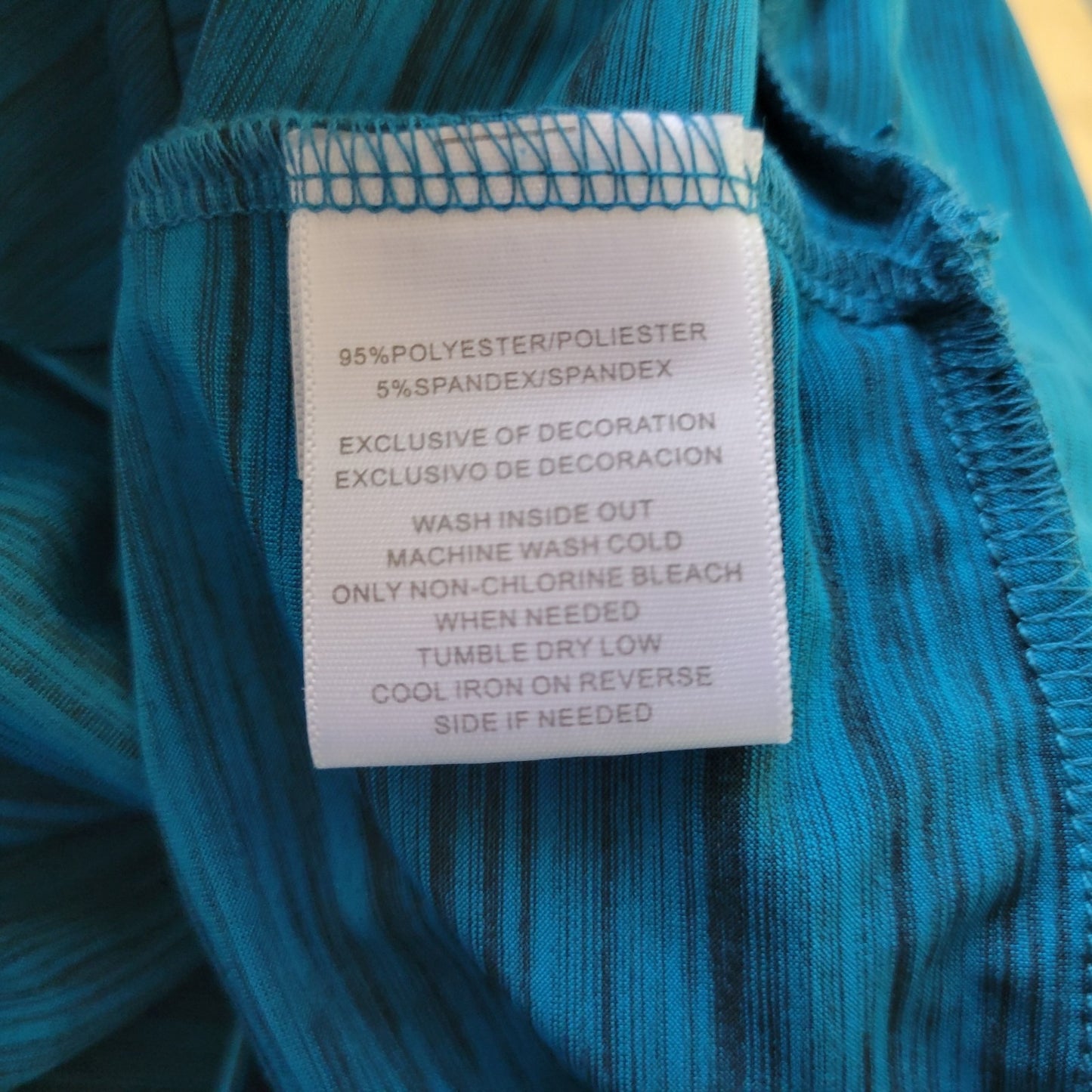 Sag Harbor Womens Top Extra Large Dolman Sleeve Blue Heather Beaded Comfy Casual