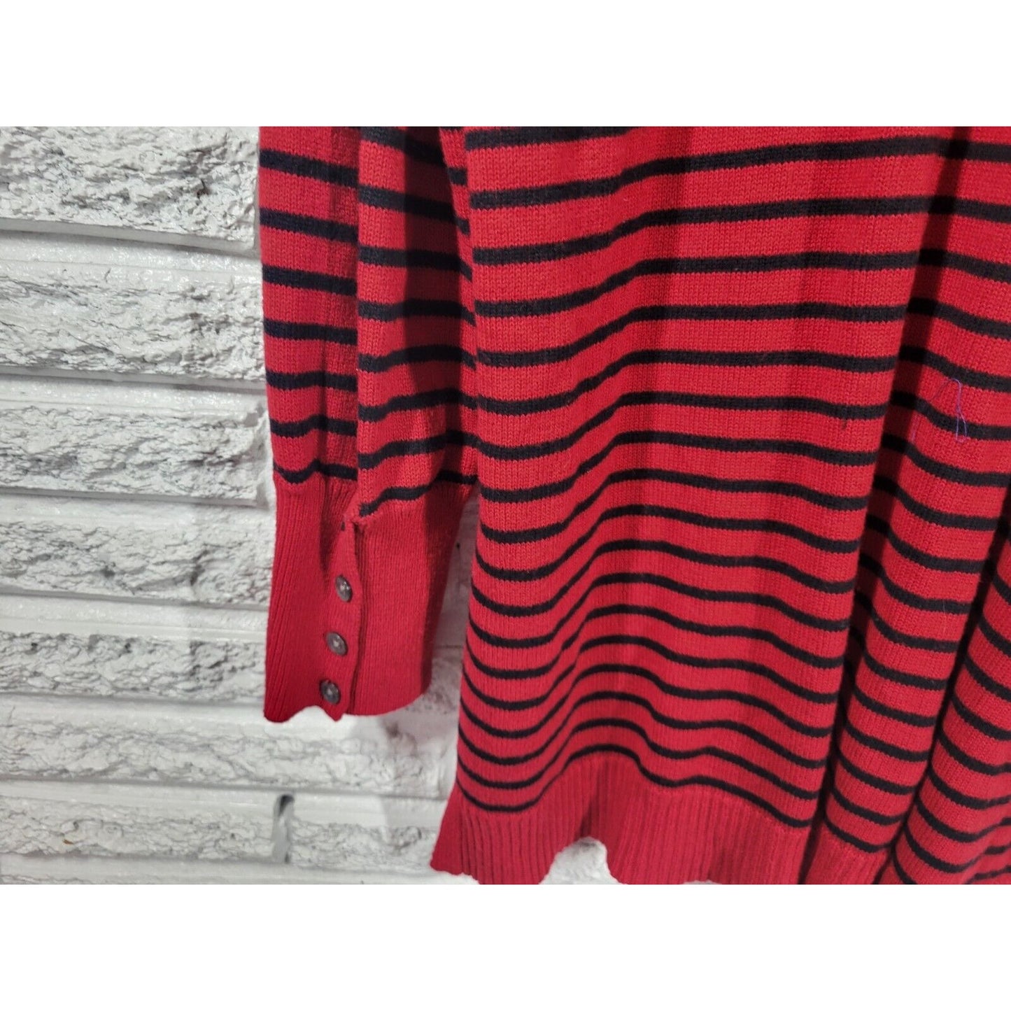 Lauren Ralph Lauren Womens Sweater 3X Plus Turtleneck Red Stripe Soft Casual