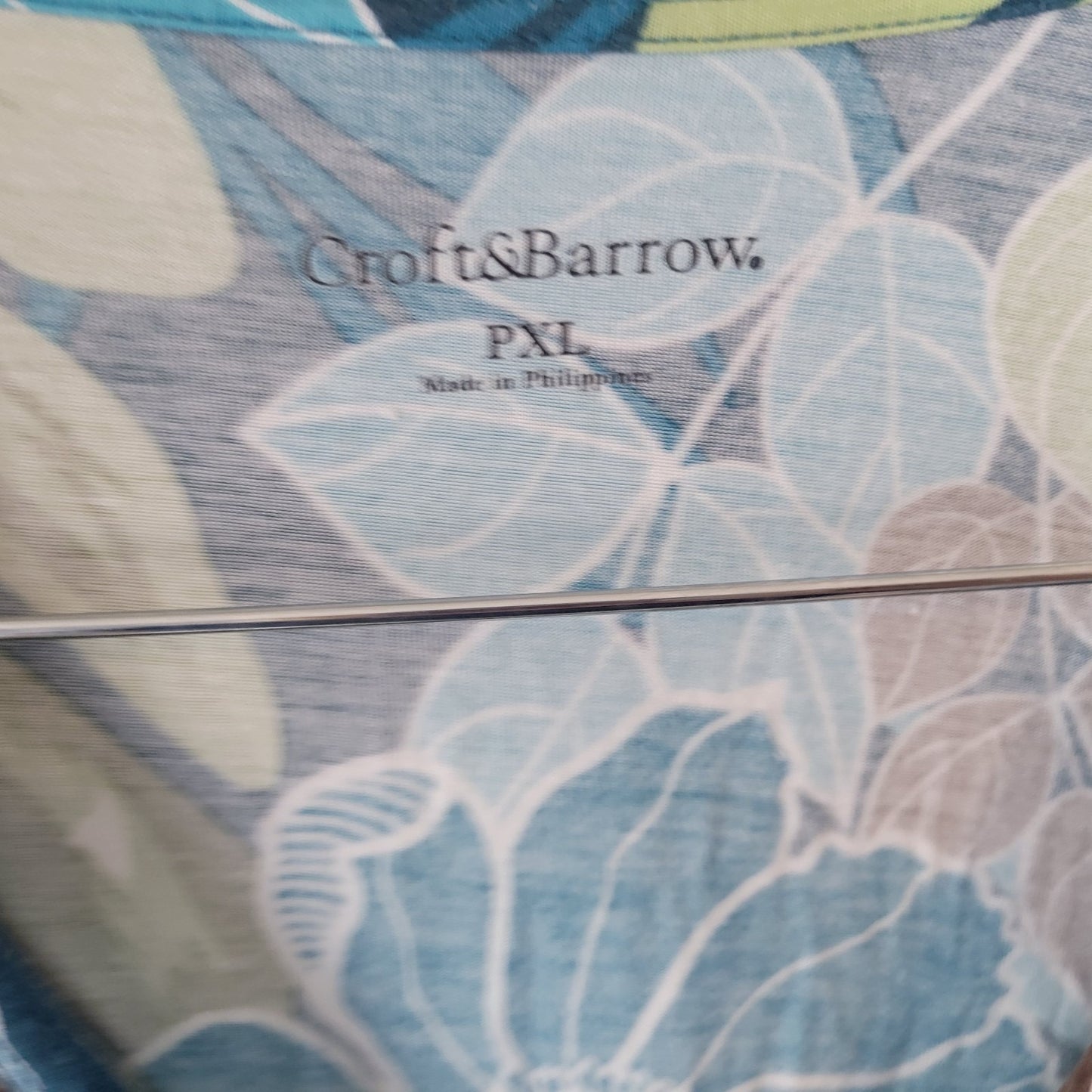 Croft Barrow Womens Dress PXL Mini Sheath Sleeveless Ties Blue Green Floral