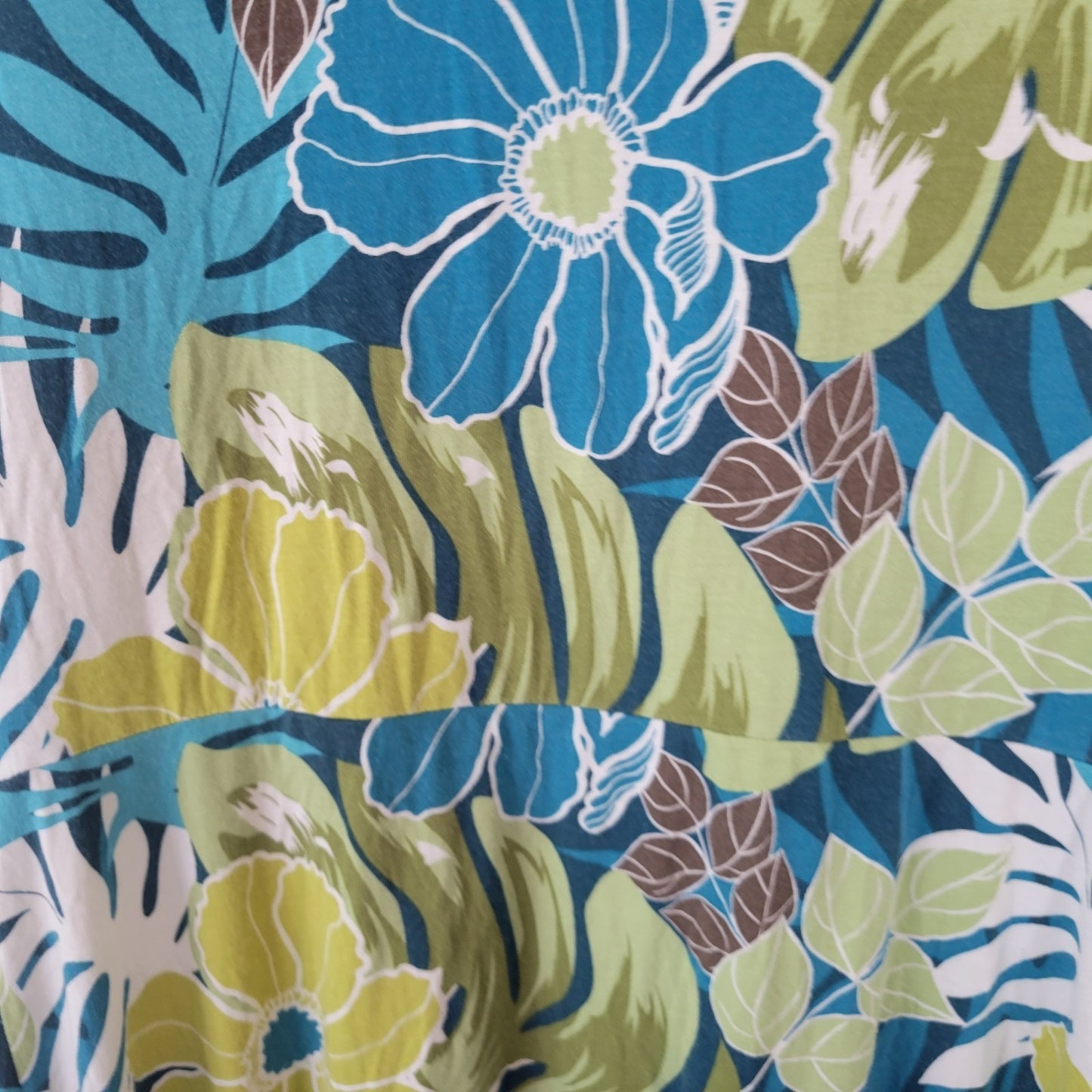 Croft Barrow Womens Dress PXL Mini Sheath Sleeveless Ties Blue Green Floral