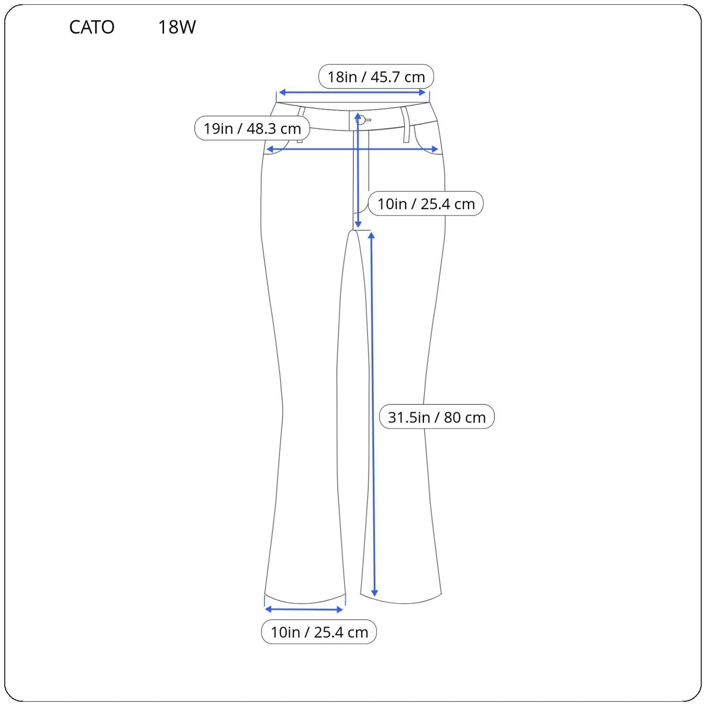 Cato Womens Jeans 18W Plus Boot Cut Medium Blue Denim Wash Zip Fly Comfy Pockets