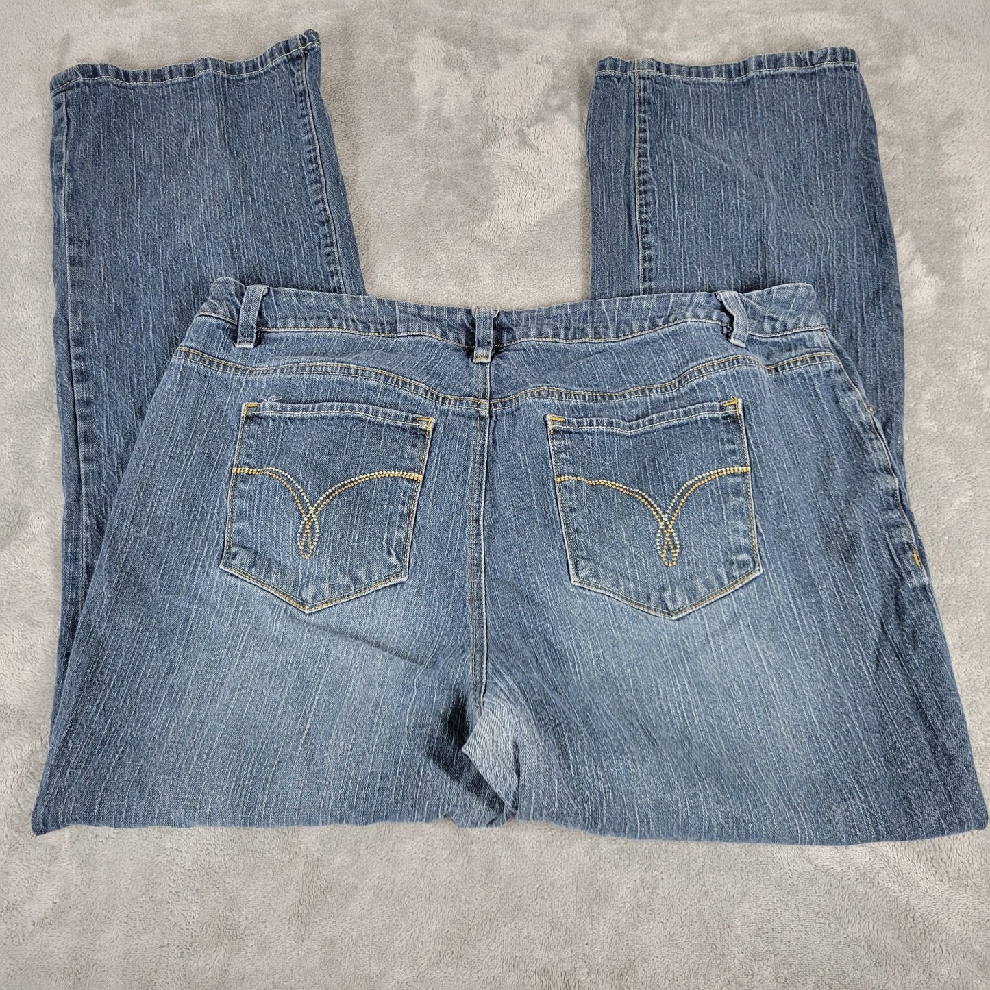 Cato Womens Jeans 18W Plus Boot Cut Medium Blue Denim Wash Zip Fly Comfy Pockets