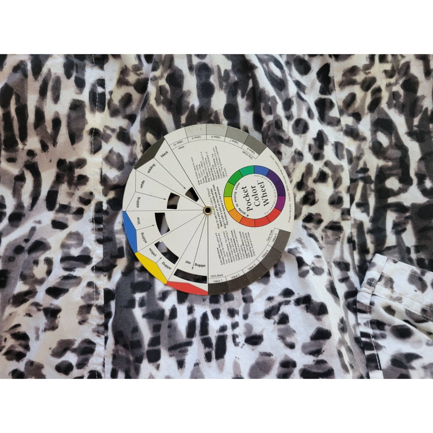 Jones New York Womens Top 3X Plus Long Sleeve Black Animal Print Collar Cotton