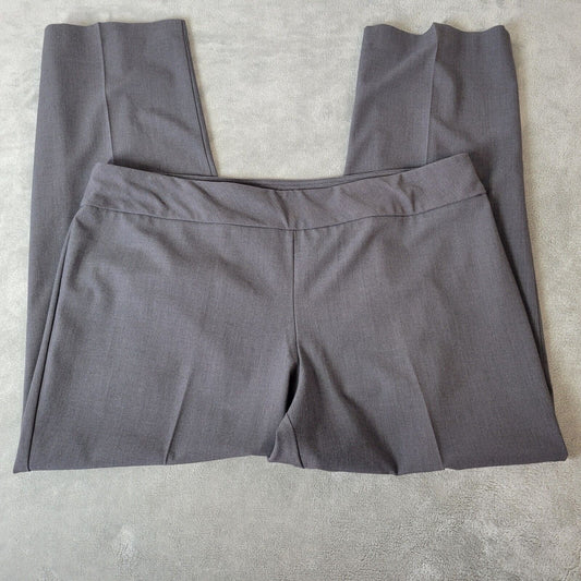 Dress Barn Women Pants 18 Plus Pull On Straight Leg Gray Poly Blend Office Comfy