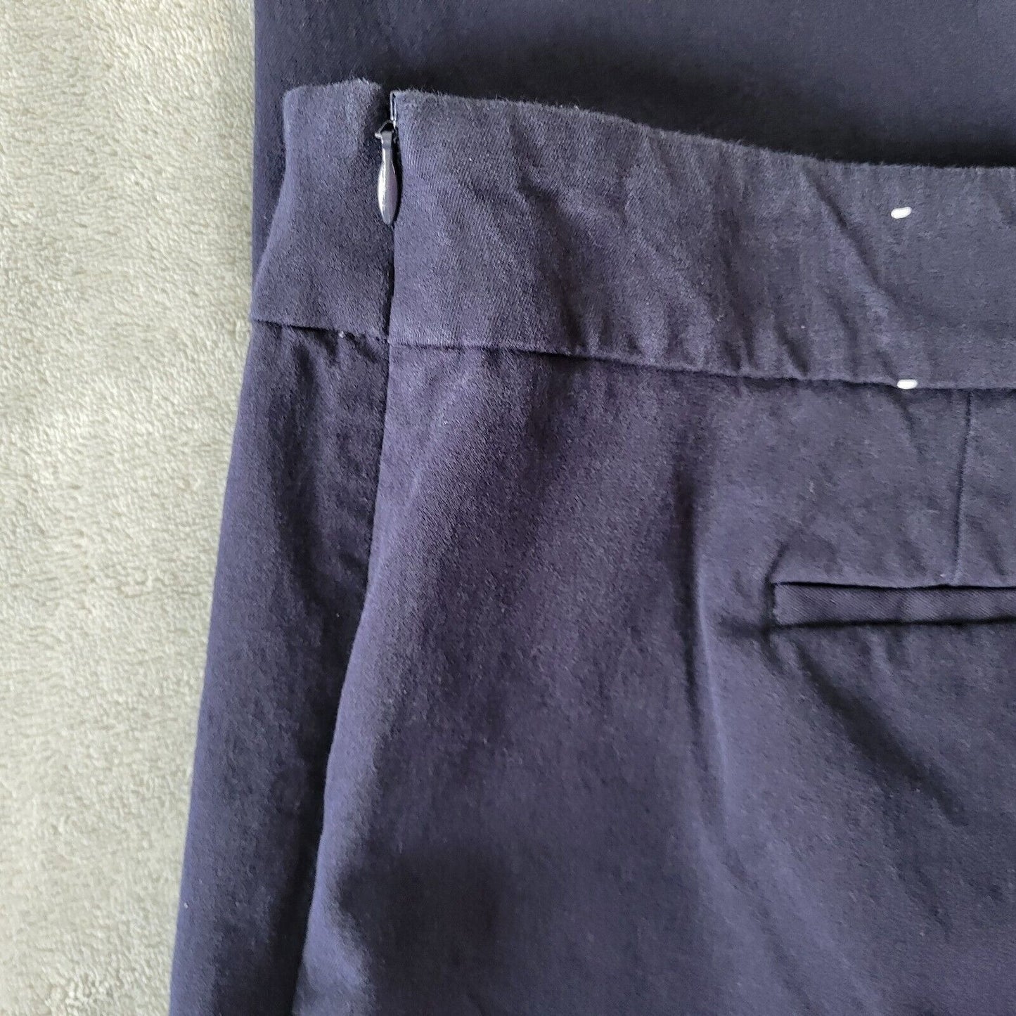 Talbots Womens Pants 18 Chatham Ankle Blue Side Zip Cotton Blend Comfy Casual