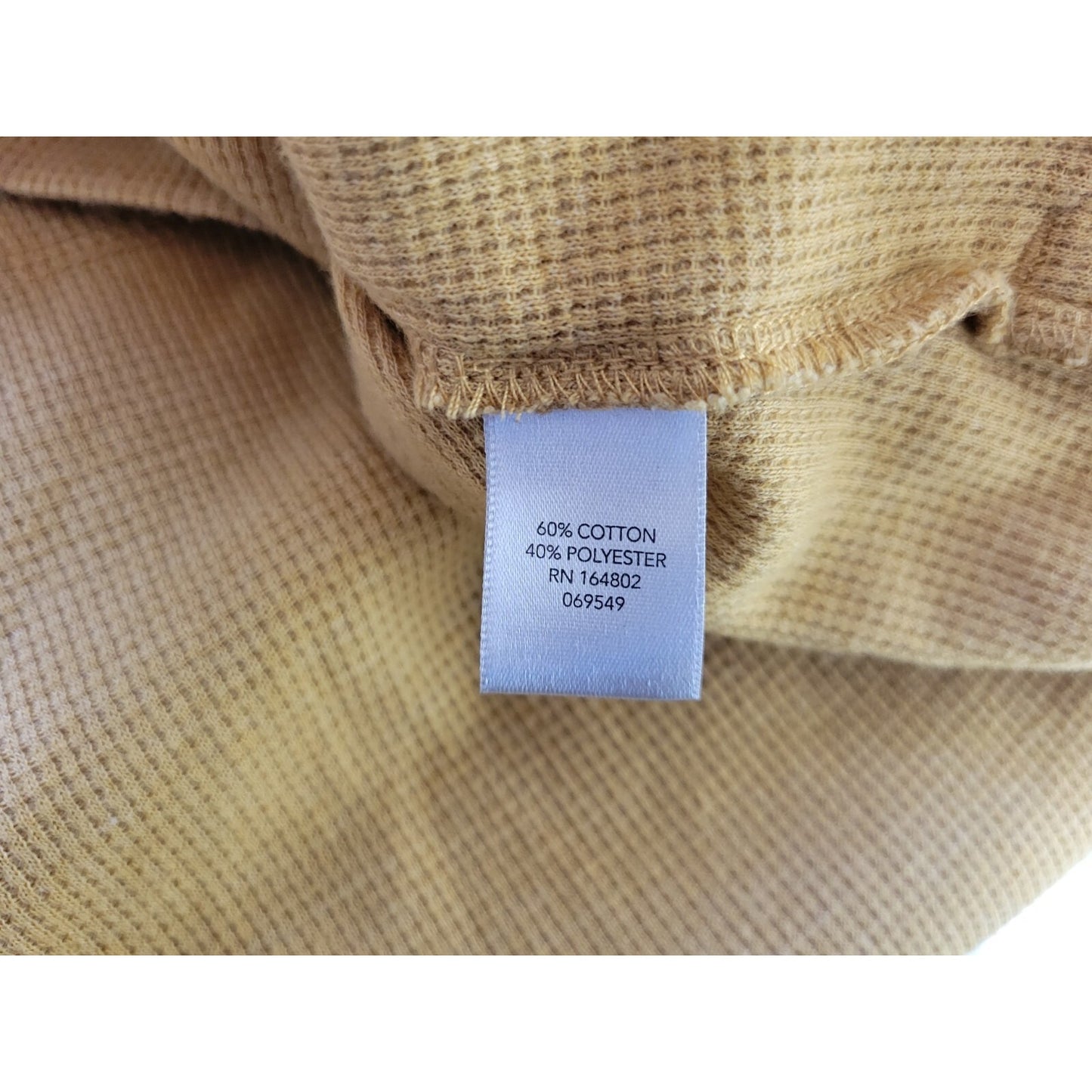 CJ Banks Womens Top 1X Plus Tunic 3/4 Sleeve Waffle Knit Gold Pockets Casual