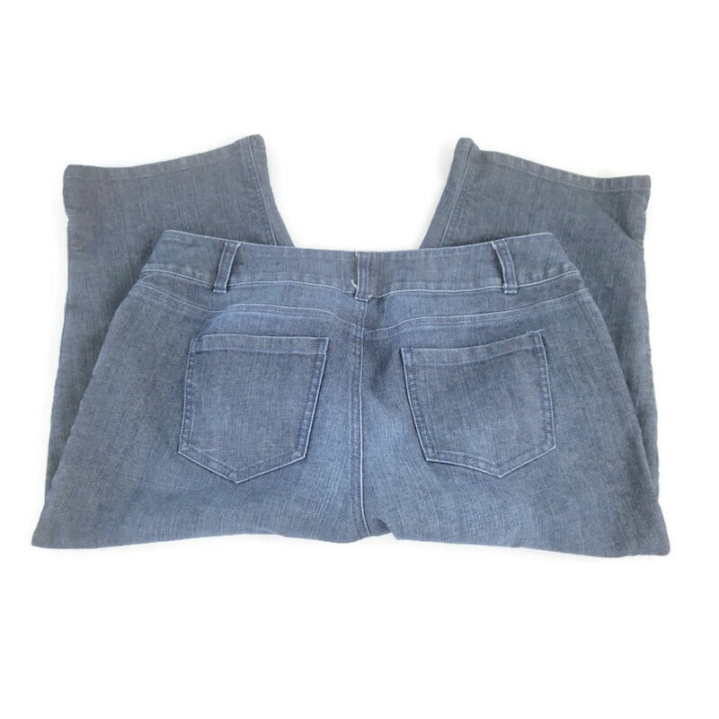 Lane Bryant Womens Jeans 16 Capri Straight Blue Denim Wash Zip Fly Cotton Blend