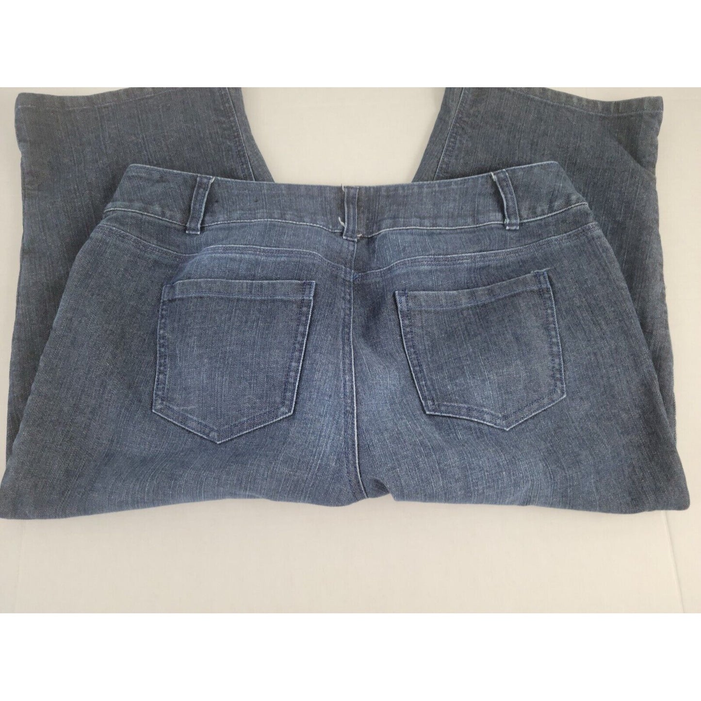 Lane Bryant Womens Jeans 16 Capri Straight Blue Denim Wash Zip Fly Cotton Blend