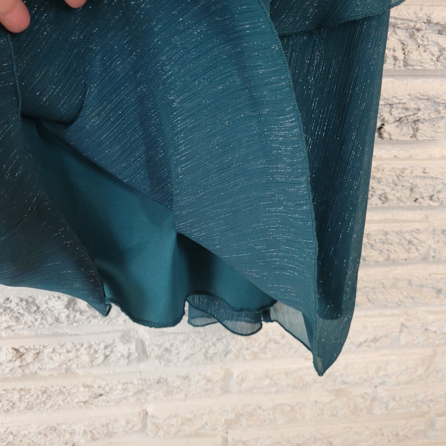 Maurices Womens Top 2 2X Plus Tank Tunic Green Sparkle Metallic Party Racerback