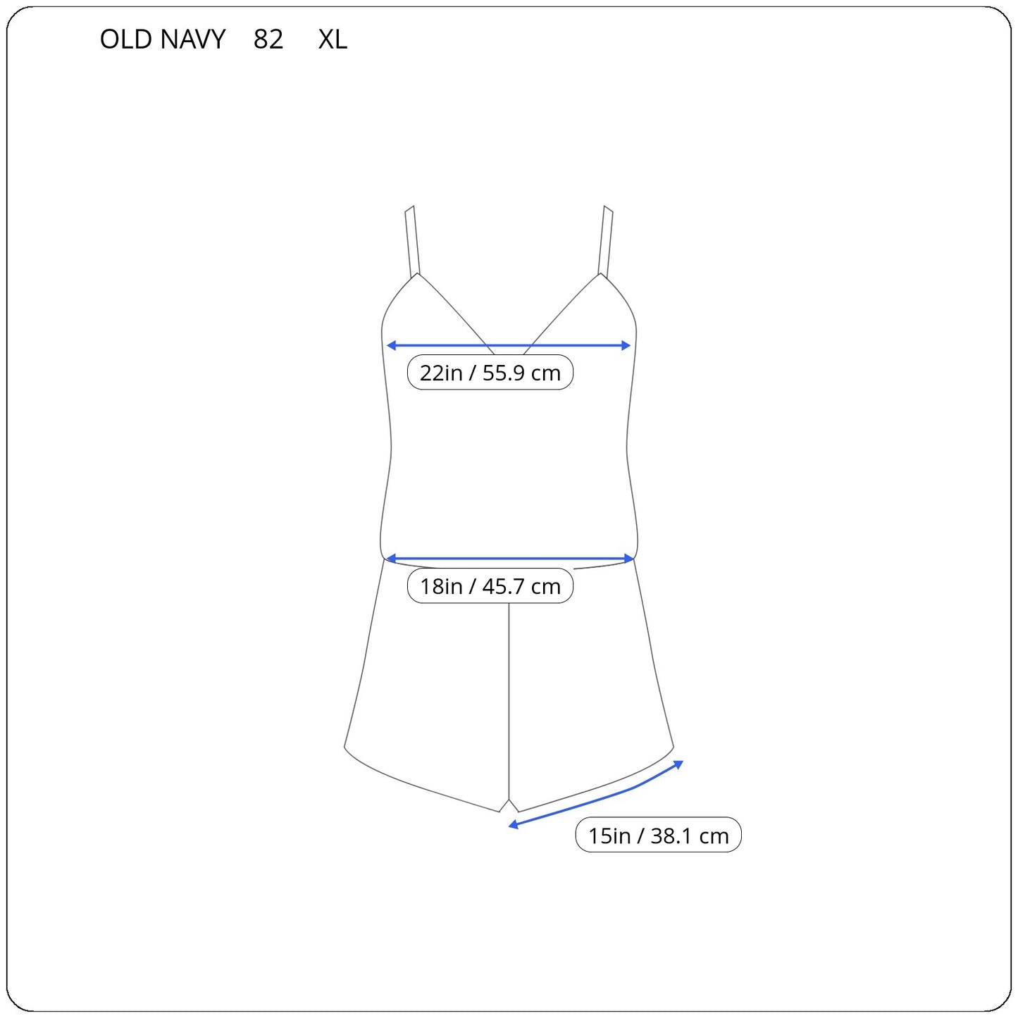 Old Navy Women's XL Romper Blue Gingham Check Cotton Sleeveless Belted PLA27E