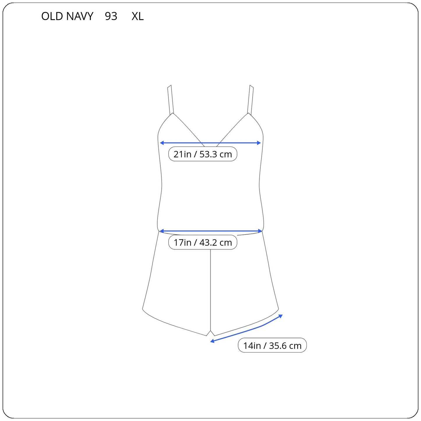 Old Navy Women’s XL Romper Blue White Gingham Check Cotton Sleeveless PLA1XE
