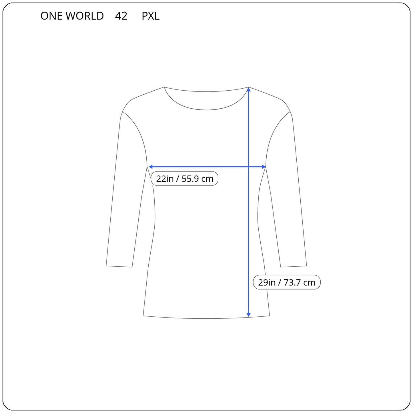 One World Live Let Live PXL Gray Geometric Studded V-Neck 3/4 Sleeve GEO292E