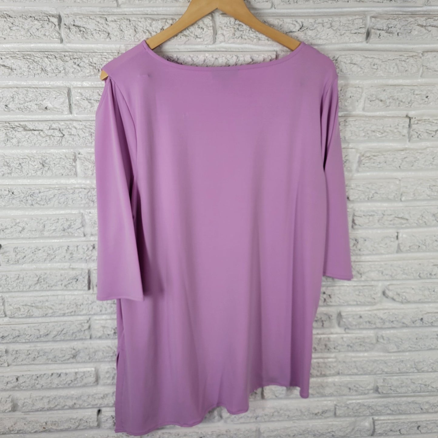 Alfani Womens Top 1X Plus Tunic Lavender Cold Shoulder Asymmetric Neck and Hem