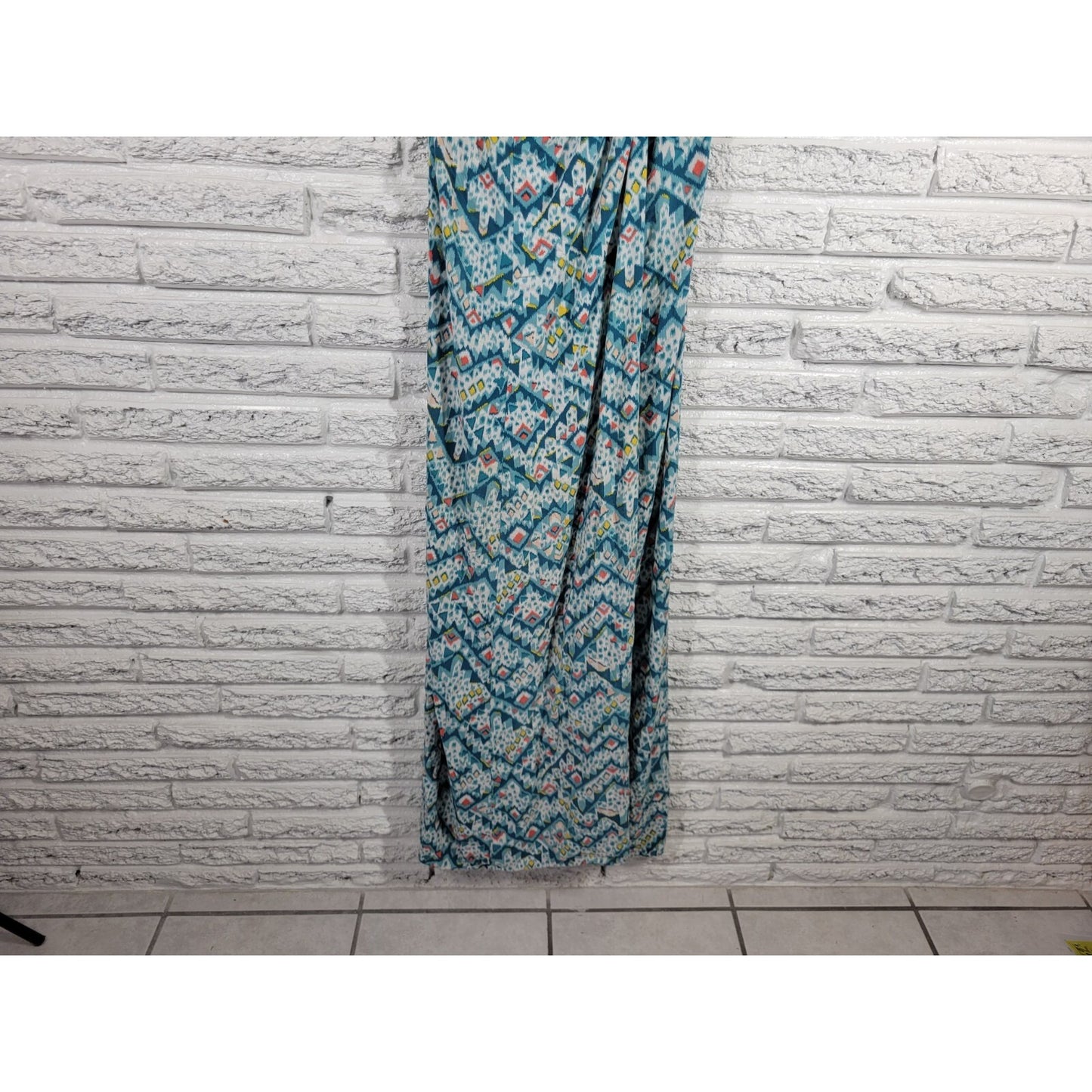 Old Navy Women's XXL Blue Geometric Spaghetti Strap Slip Dress Midi Rayon