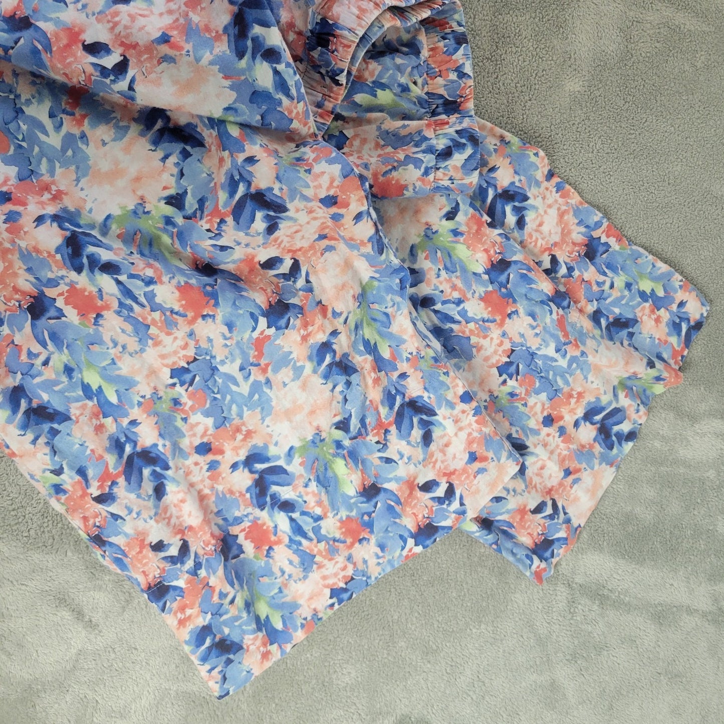 Cabernet Sleep Sense Women Pajama Pants XL Drawstring Pockets Blue Floral Lounge