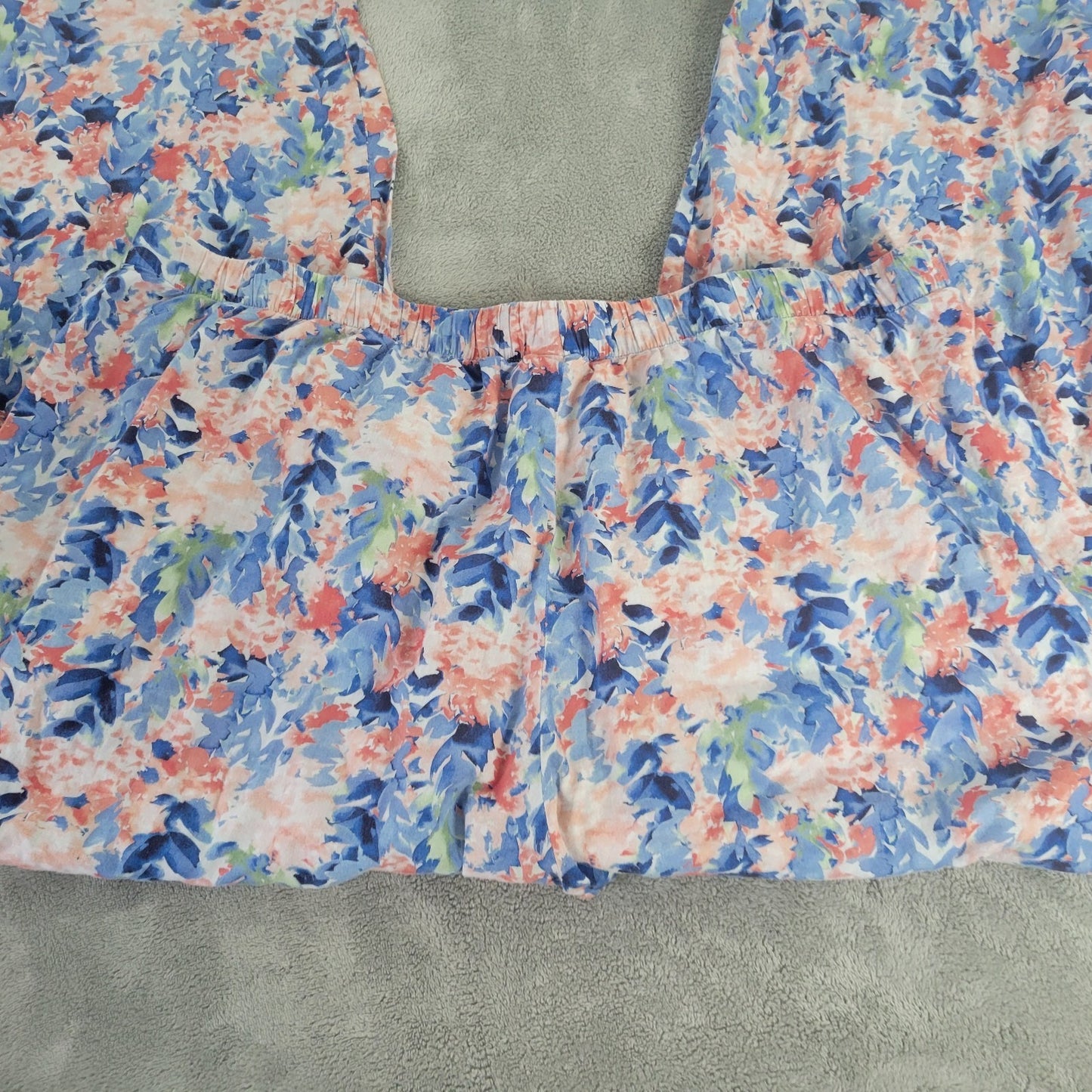 Cabernet Sleep Sense Women Pajama Pants XL Drawstring Pockets Blue Floral Lounge