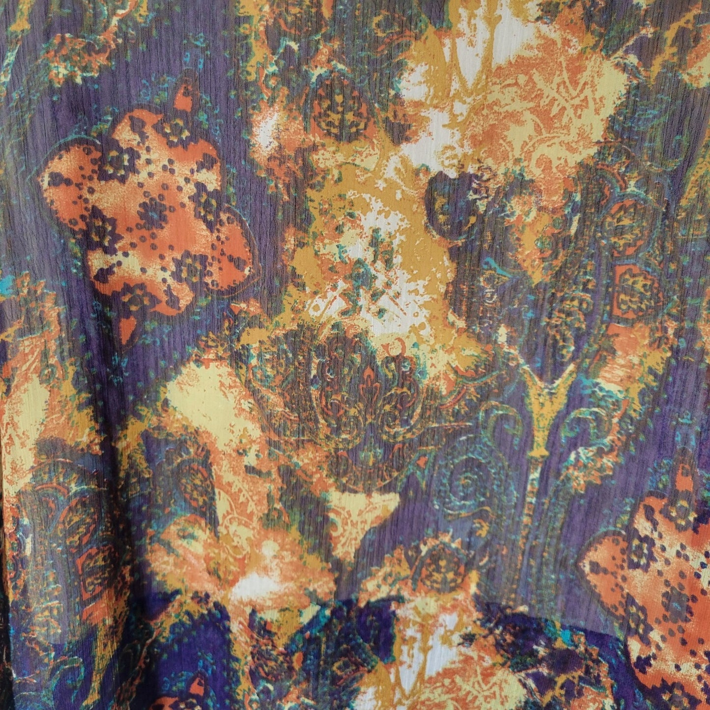 Dress Barn Womens Top XL Sleeveless Gold Orange Geometric Lined Lightweight USA