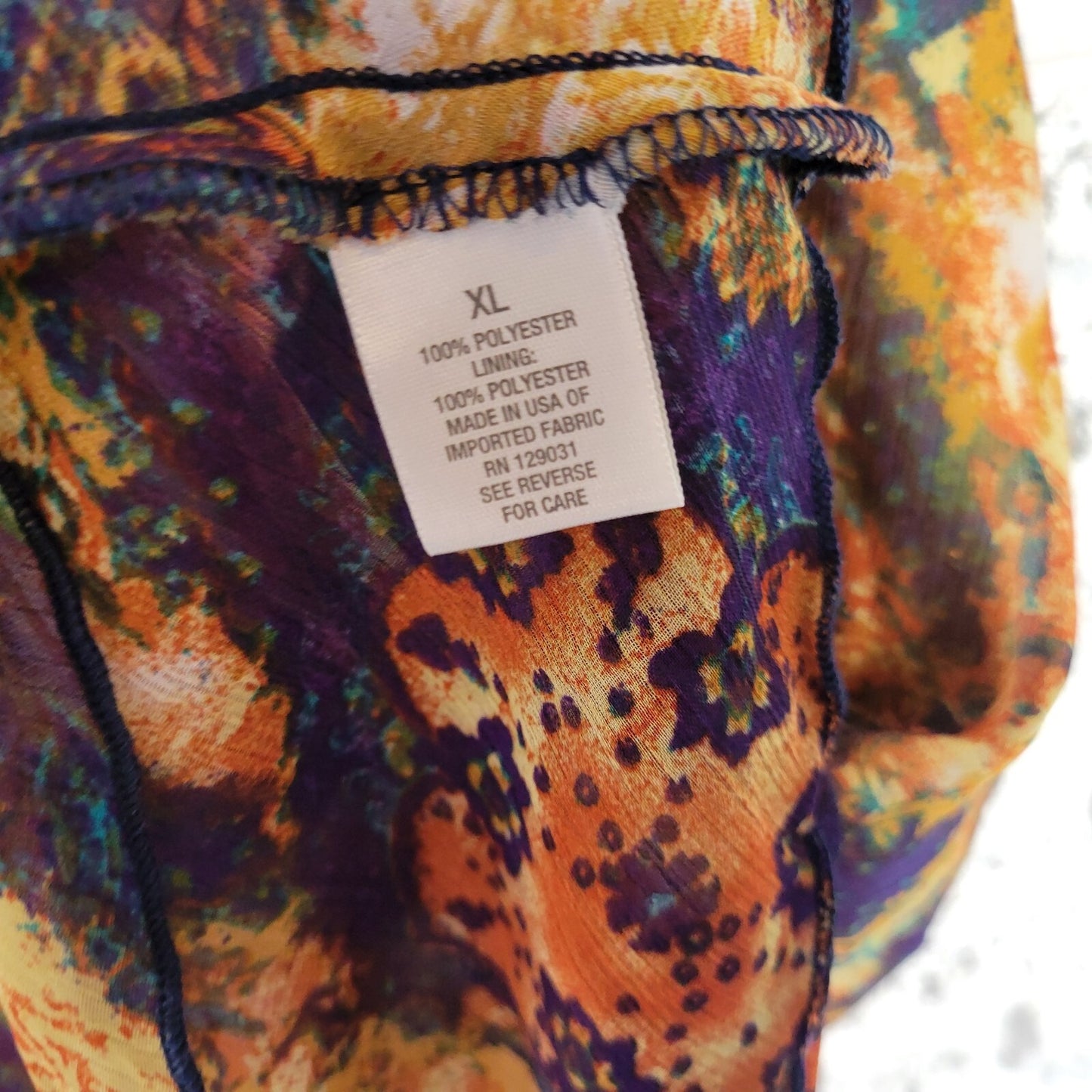 Dress Barn Womens Top XL Sleeveless Gold Orange Geometric Lined Lightweight USA