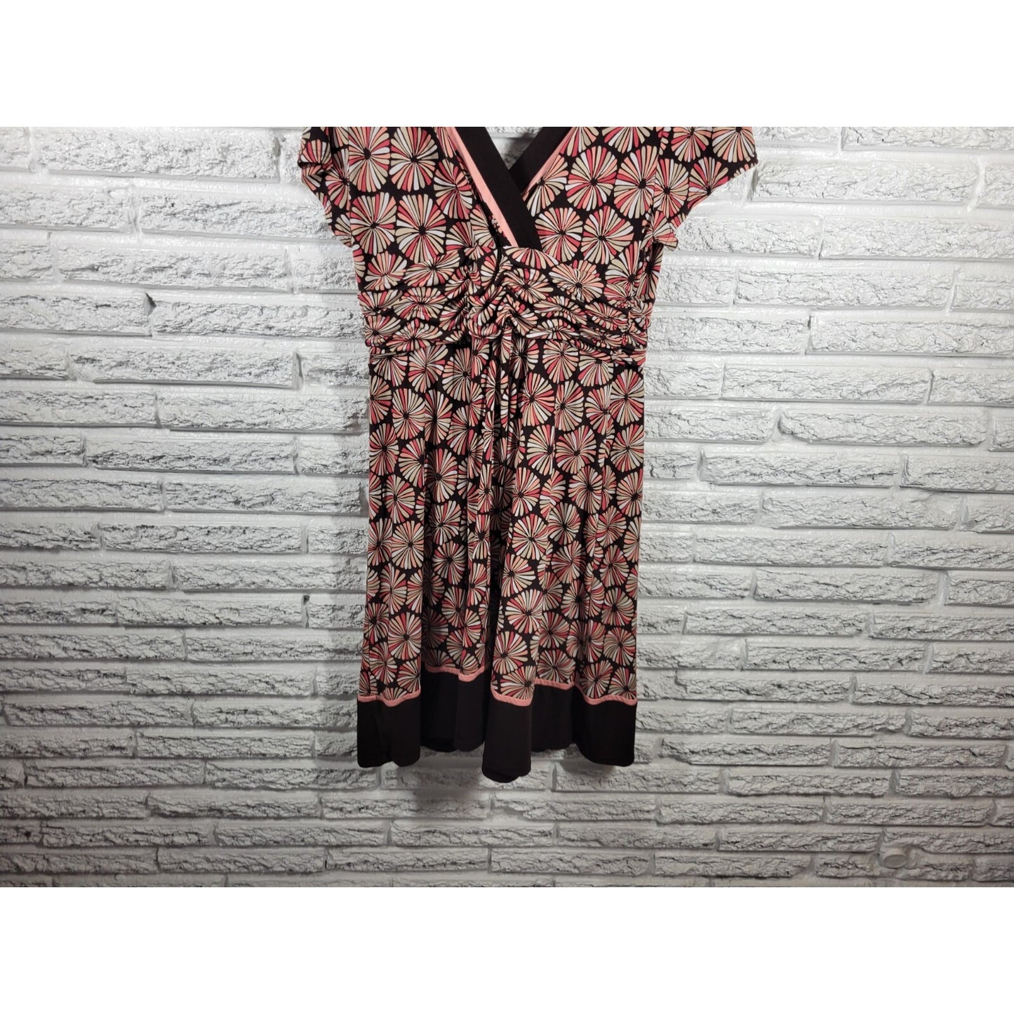 Studio I Women's Plus Size 18W Pink Geometric V-Neck Sheath Dress Career Casual