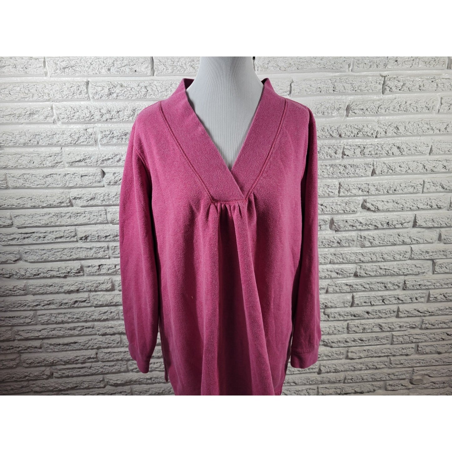 Covington Womens Sweatshirt 24W 26W Plus Pullover Long Sleeve Pink Cotton Blend