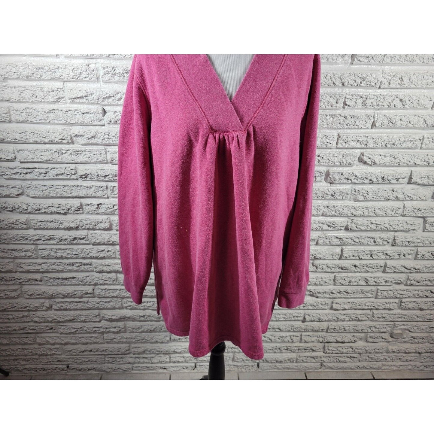 Covington Womens Sweatshirt 24W 26W Plus Pullover Long Sleeve Pink Cotton Blend