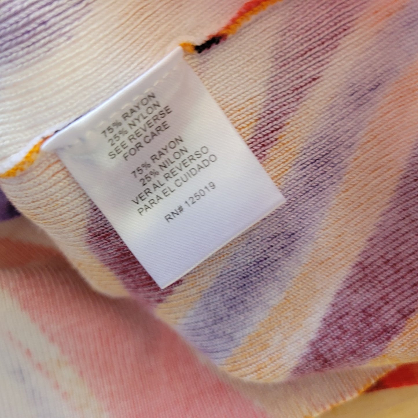 Joseph A Womens Top Extra Large XL Knit Short Sleeve Orange Red Watercolor Comfy