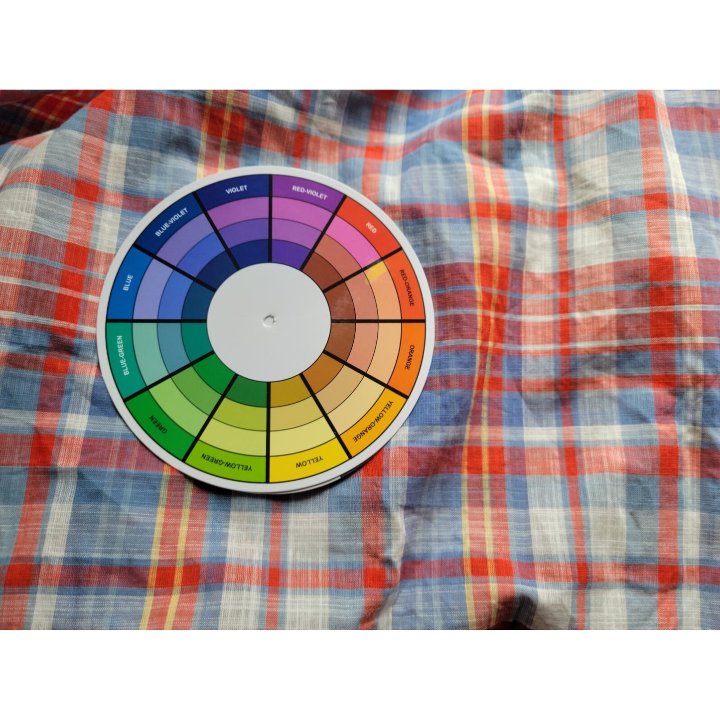 Terra Sky Womens Top 4X Plus Short Sleeve Red Plaid Polyester Ruffle Keyhole