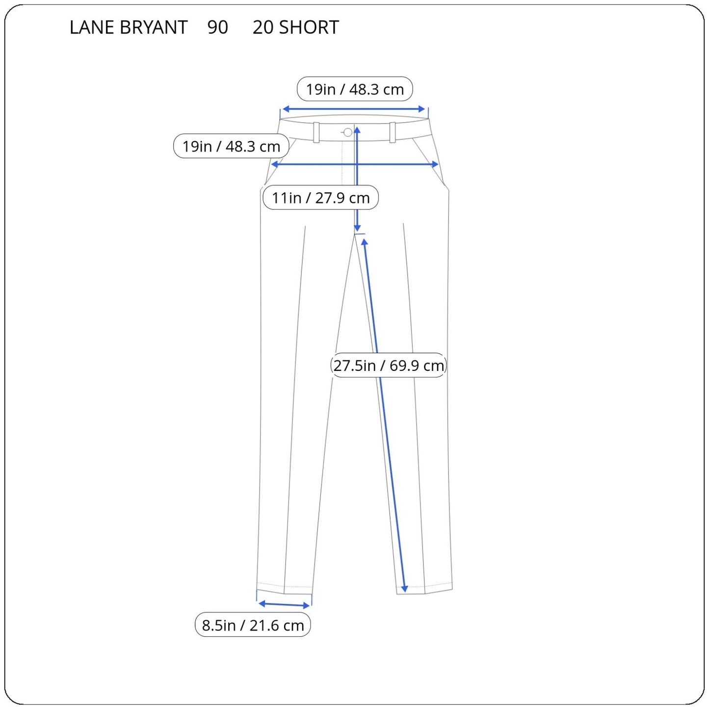 Lane Bryant Women Pants 20 Short 20P Plus Black Check Poly Blend Zip Fly Career