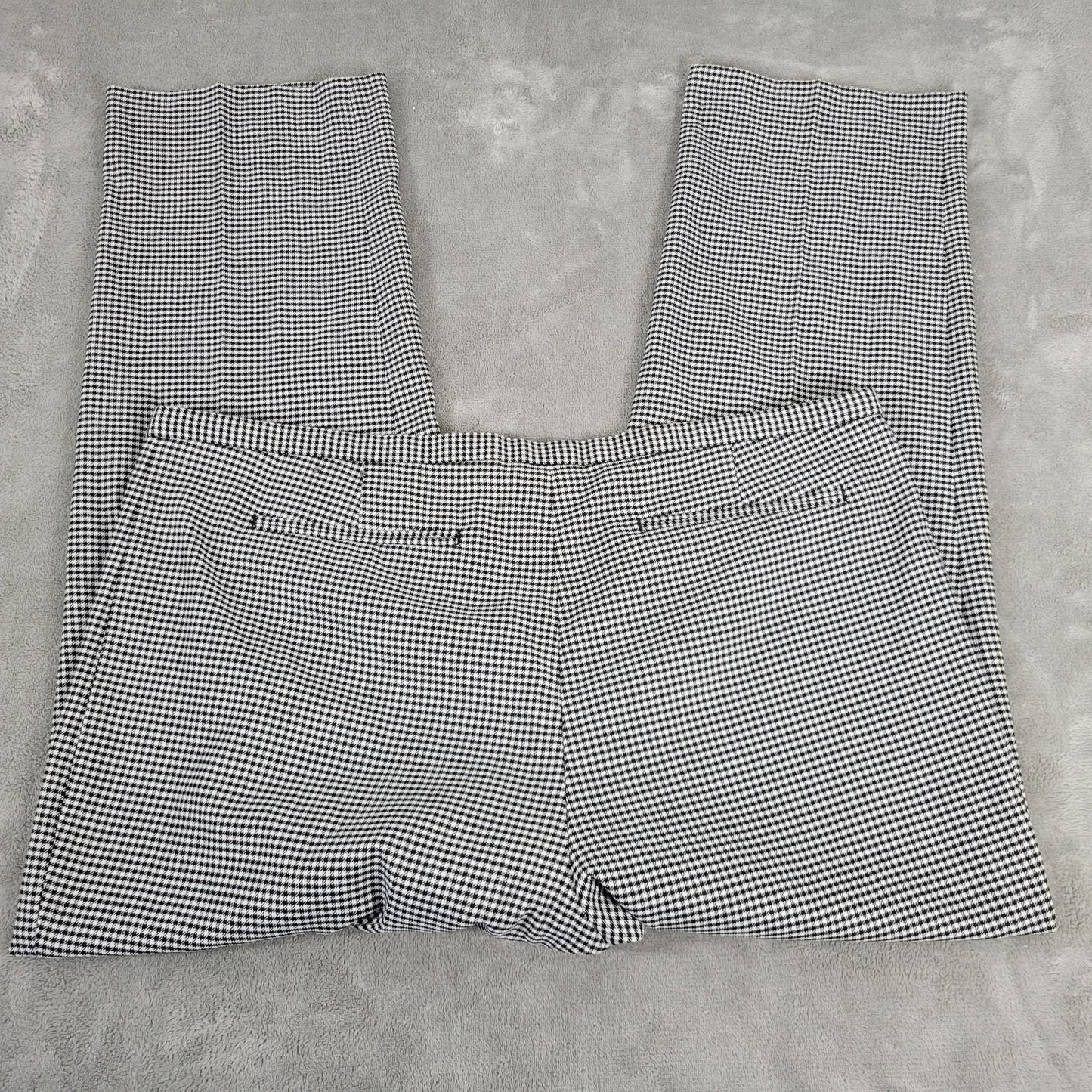 Lane Bryant Women Pants 20 Short 20P Plus Black Check Poly Blend Zip Fly Career