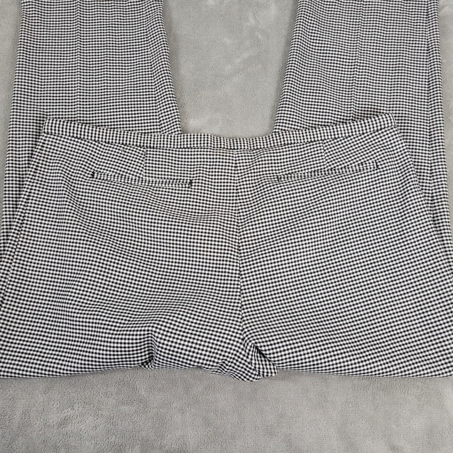 Lane Bryant Women Pants 20 Short 20P Plus Black Check Poly Blend Zip Fly Career