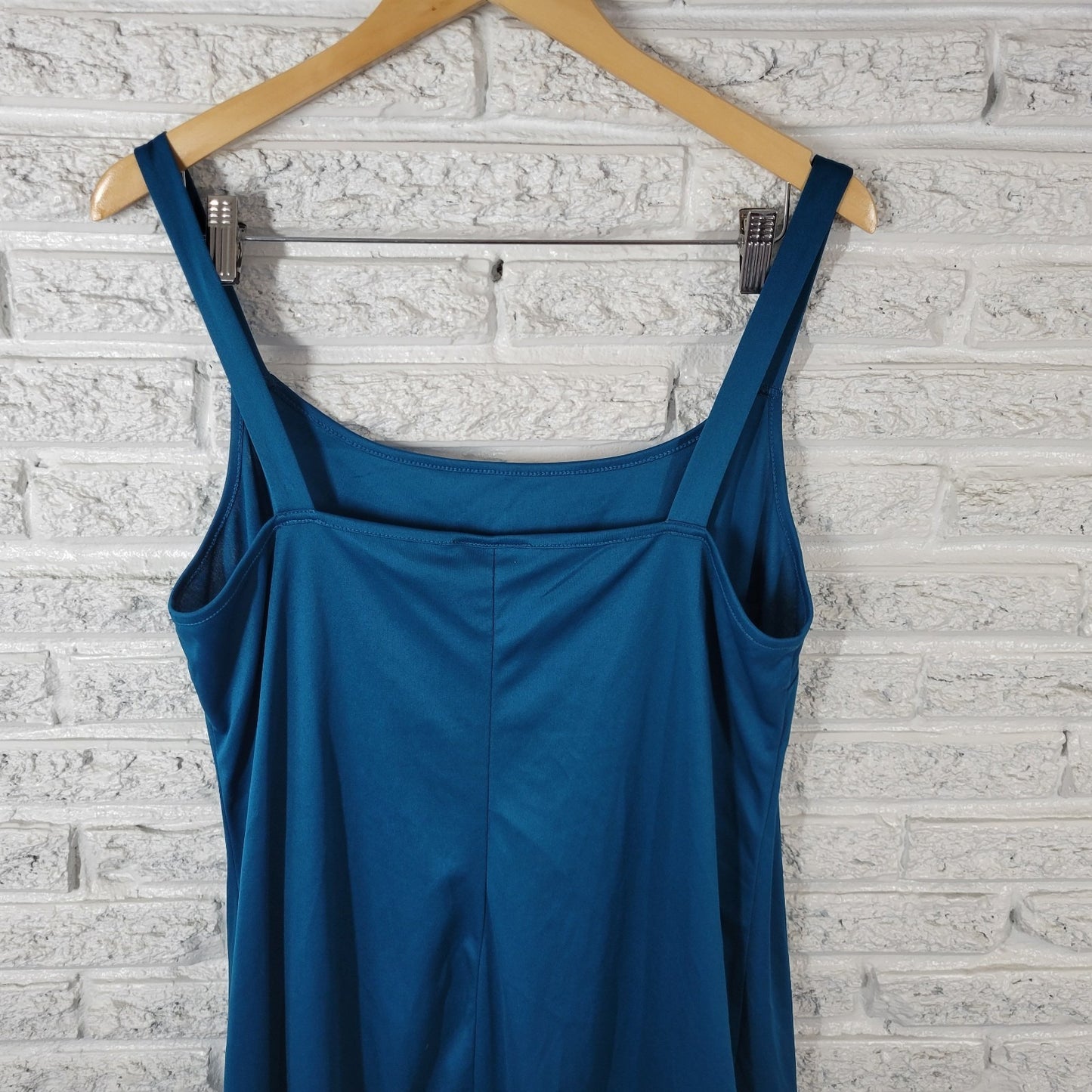 AGB Dresses Womens Dress 18W Plus Slip Blue Spaghetti Strap Semi Sheer Polyester