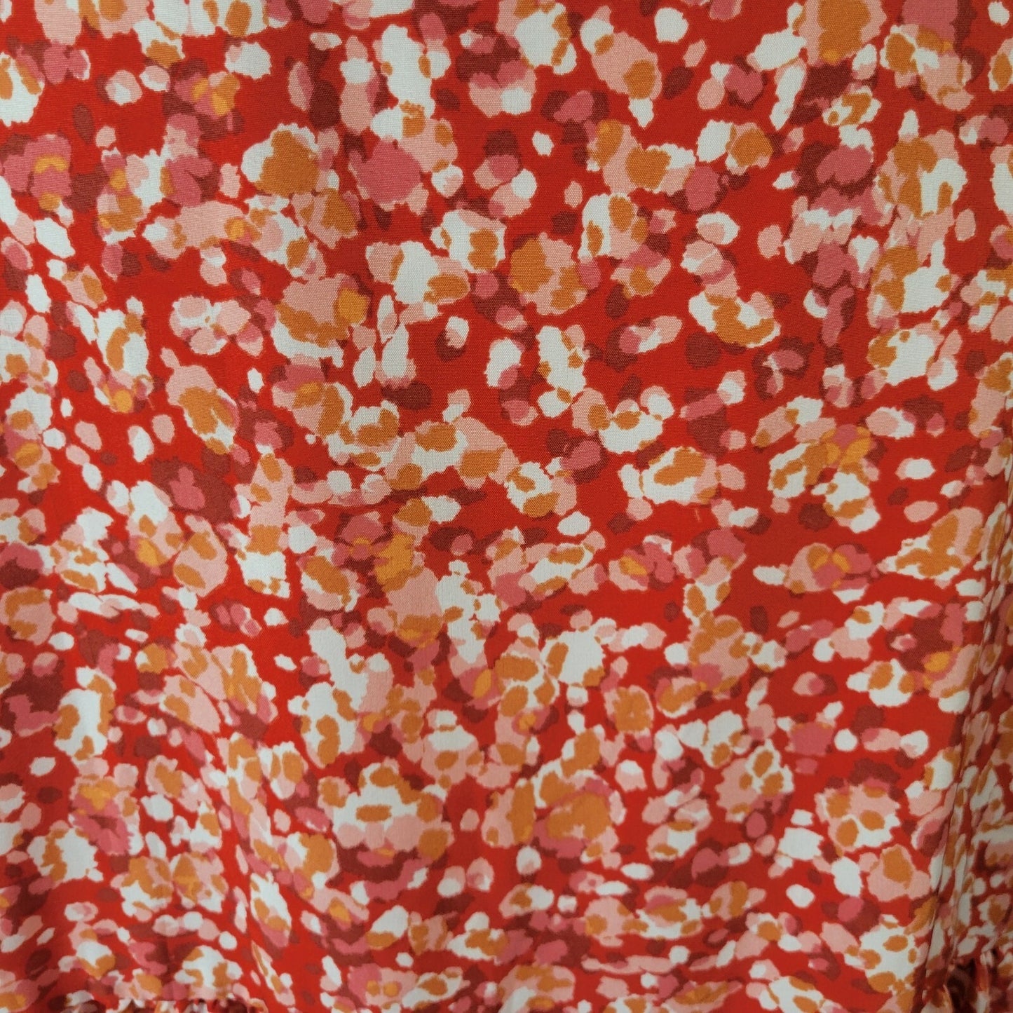 Emery Rose Womens Top 2XL Plus Baby Doll Red Floral Poly Blend Lightweight