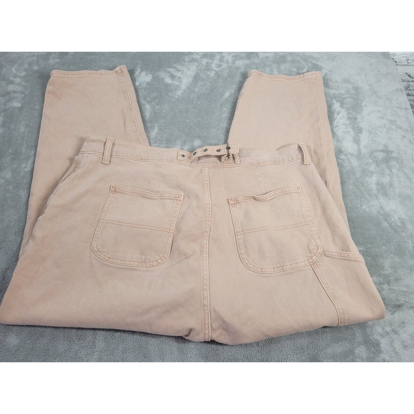 Old Navy Women Jeans 20 Plus Crop Straight Leg Beige Denim Zip Fly Comfort Waist