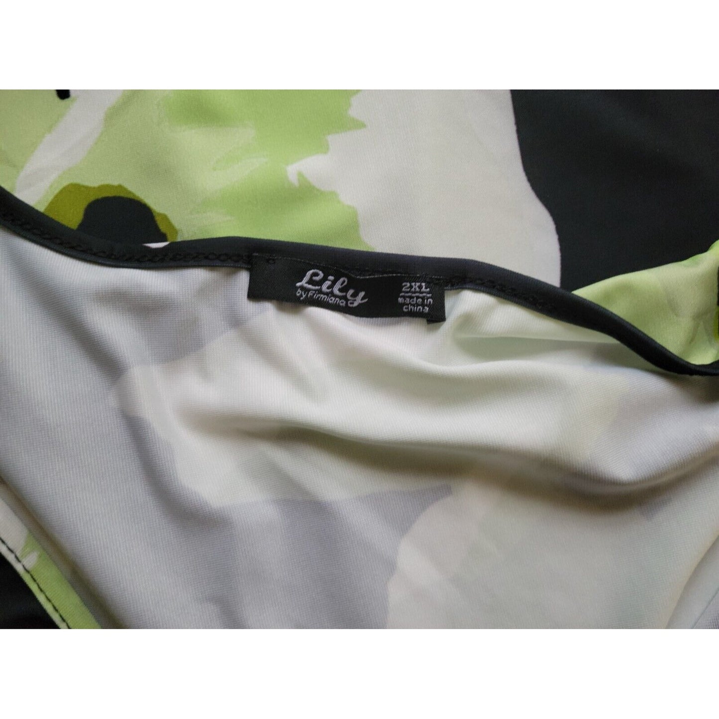 Lily Firmiana Womens Top 2XL Plus Sleeveless Green Abstract Tie Poly Blend