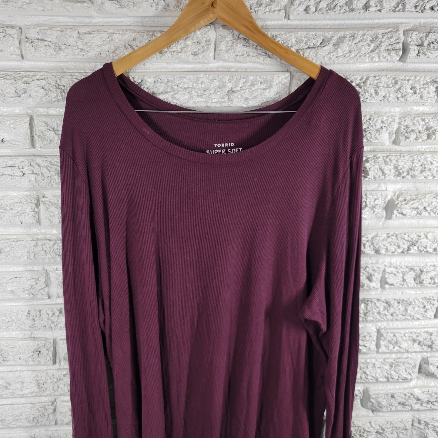 Torrid Super Soft Knits Womens Top 4 4X Plus Lace Up Sleeve Purple Lightweight
