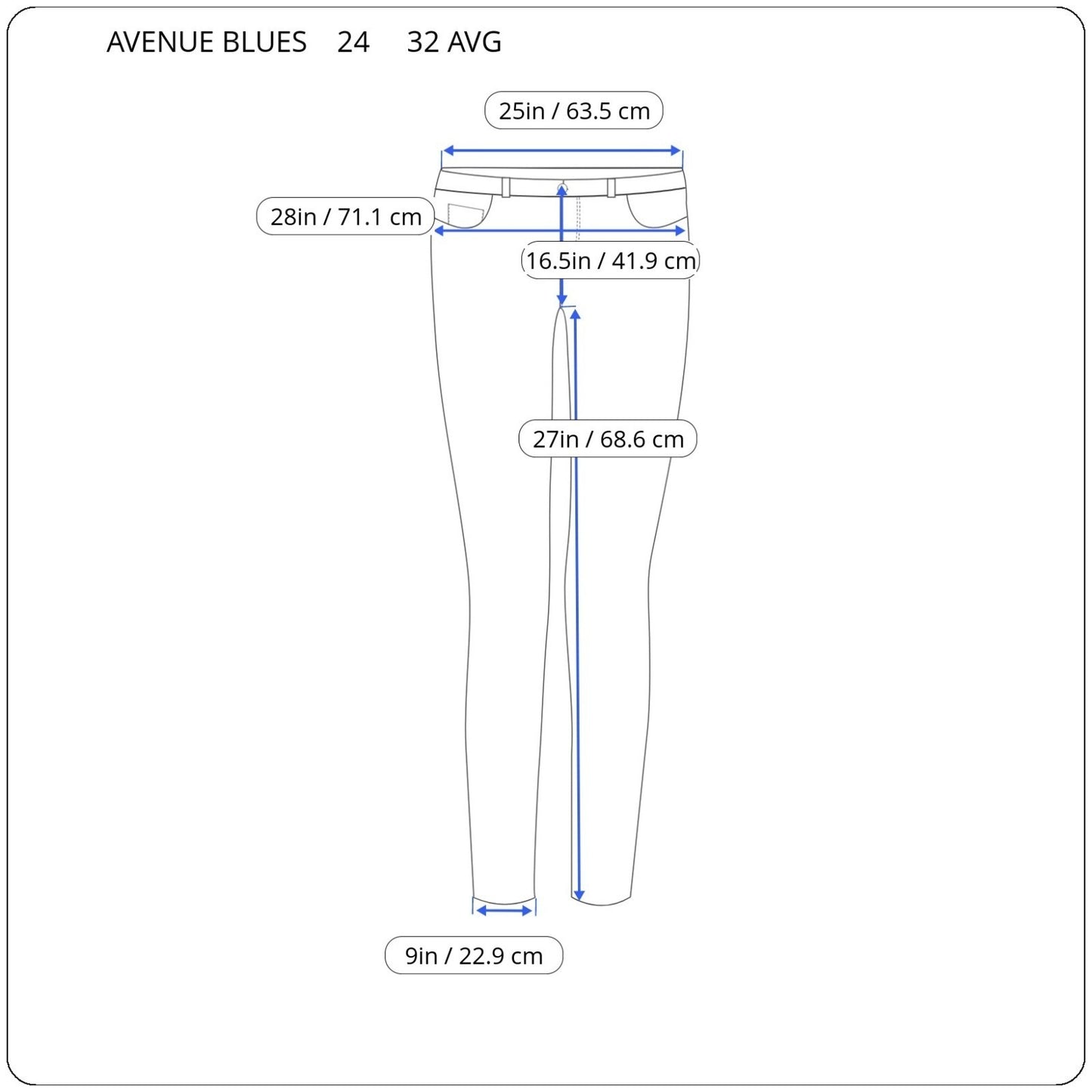 Avenue Blues Womens Jeans 32 Avg Plus Straight Leg Gray Denim Cotton Zip Fly