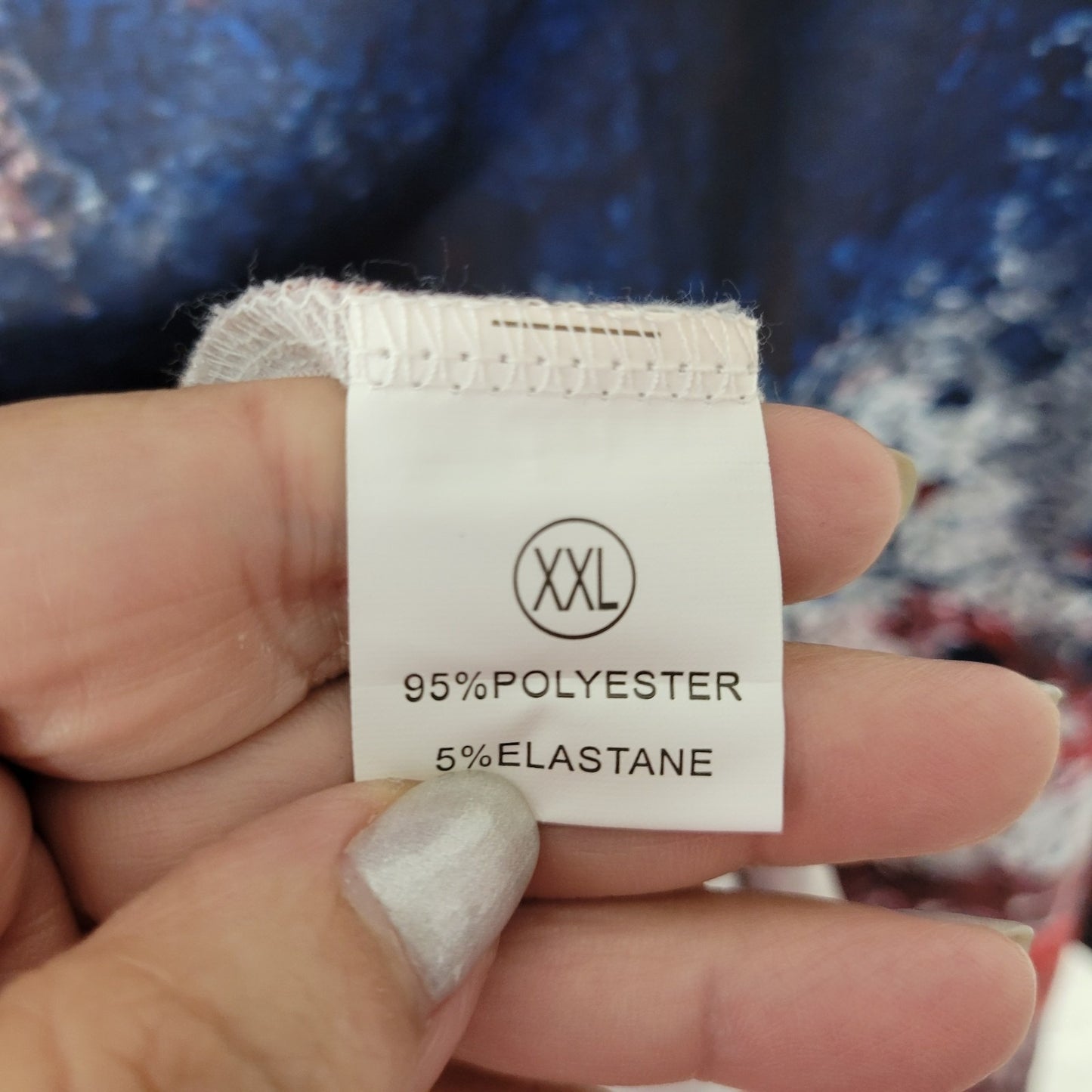 Fourth of July Womens Top XXL Plus Cold Shoulder Patriotic Blue Red Poly Blend