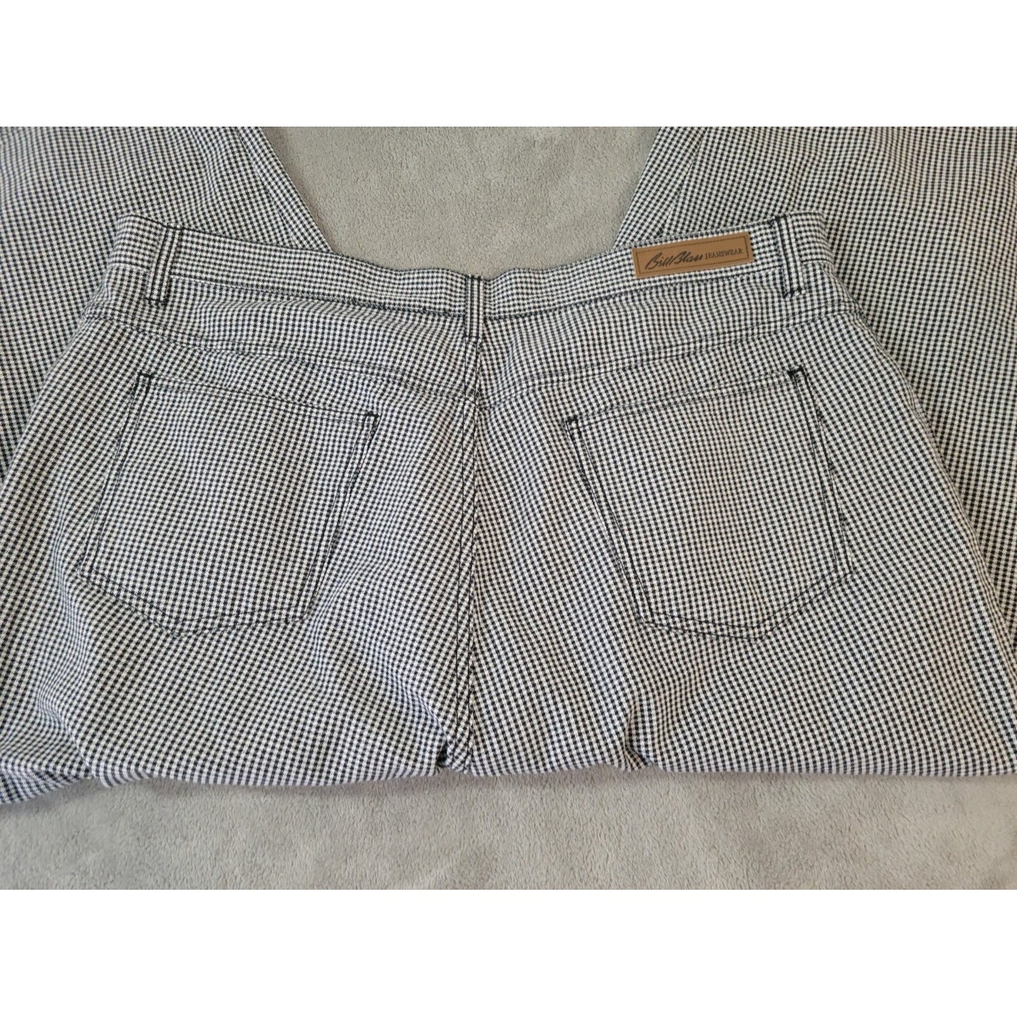 Bill Blass Women Jeans 22W Plus Capri Black Houndstooth Easy Fit Zip Fly Cotton