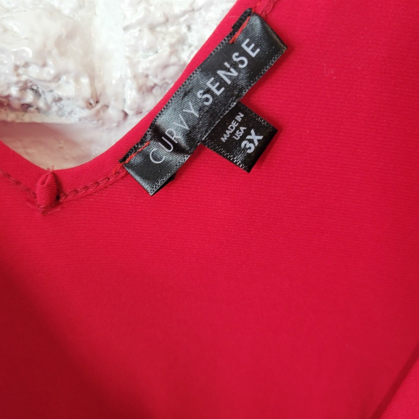 Curvy Sense Womens Dress 3X Plus Sleeveless Maxi Red Sheath Side Slit Poly Blend