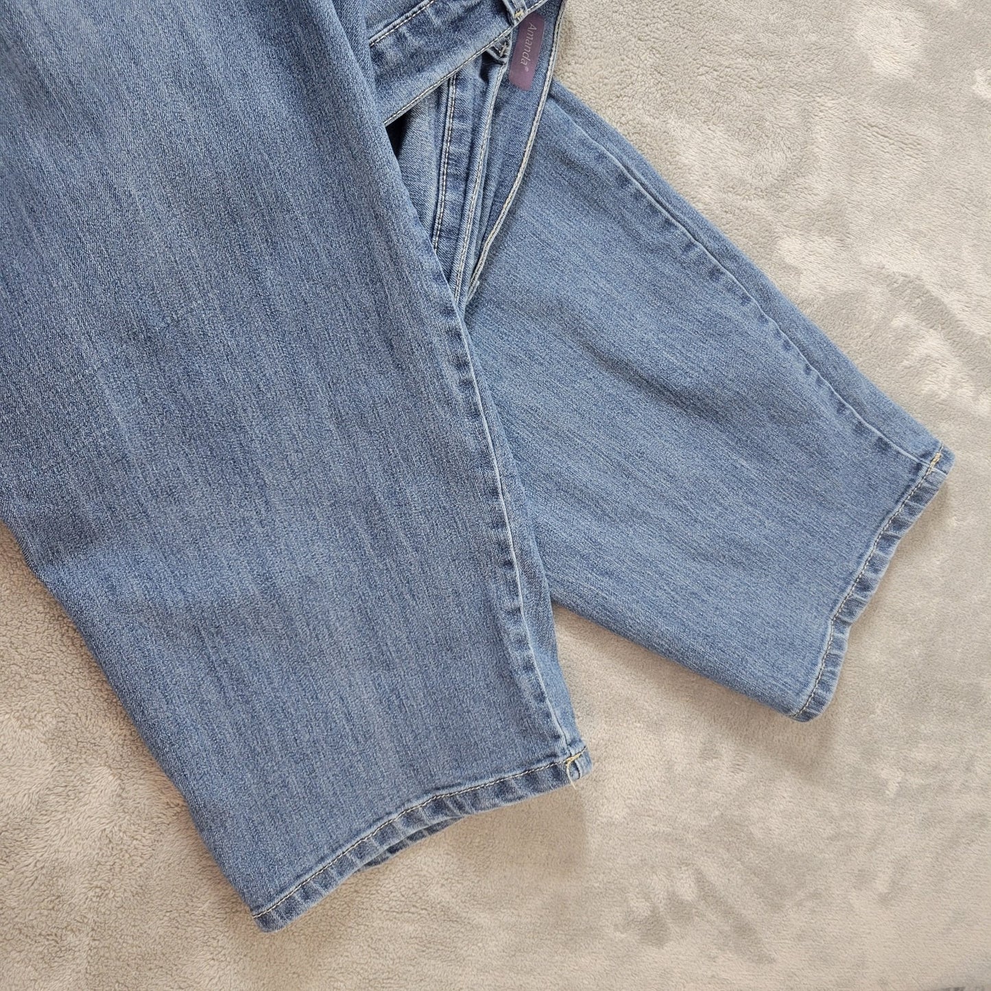Glorai Vanderbilt Amanda Women Jeans 24W Plus Straight Leg Medium Blue Denim Zip