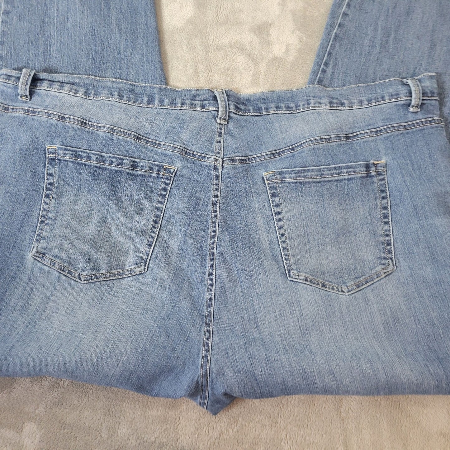 Glorai Vanderbilt Amanda Women Jeans 24W Plus Straight Leg Medium Blue Denim Zip