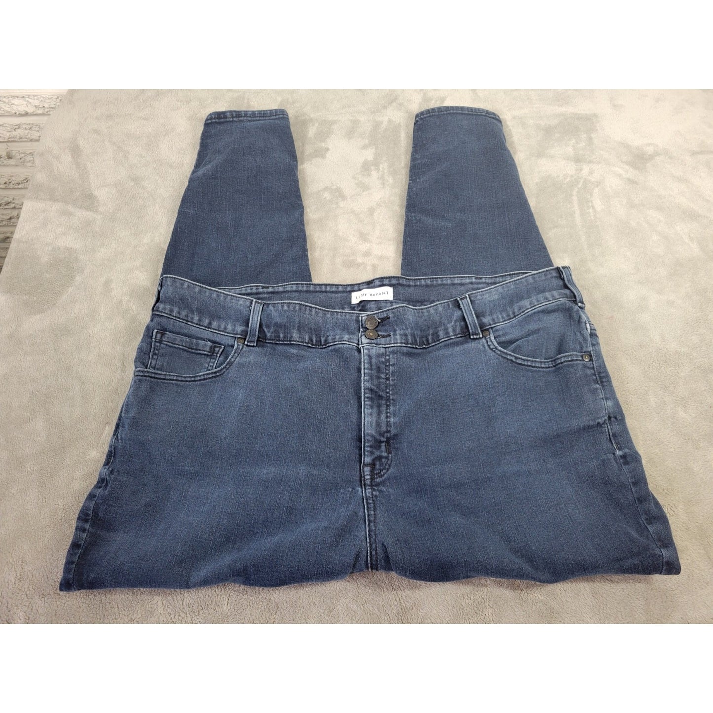 Lane Bryant Women Jeans 26 Skinny Flex Blue Denim Magic Waist Band Tighter Tummy