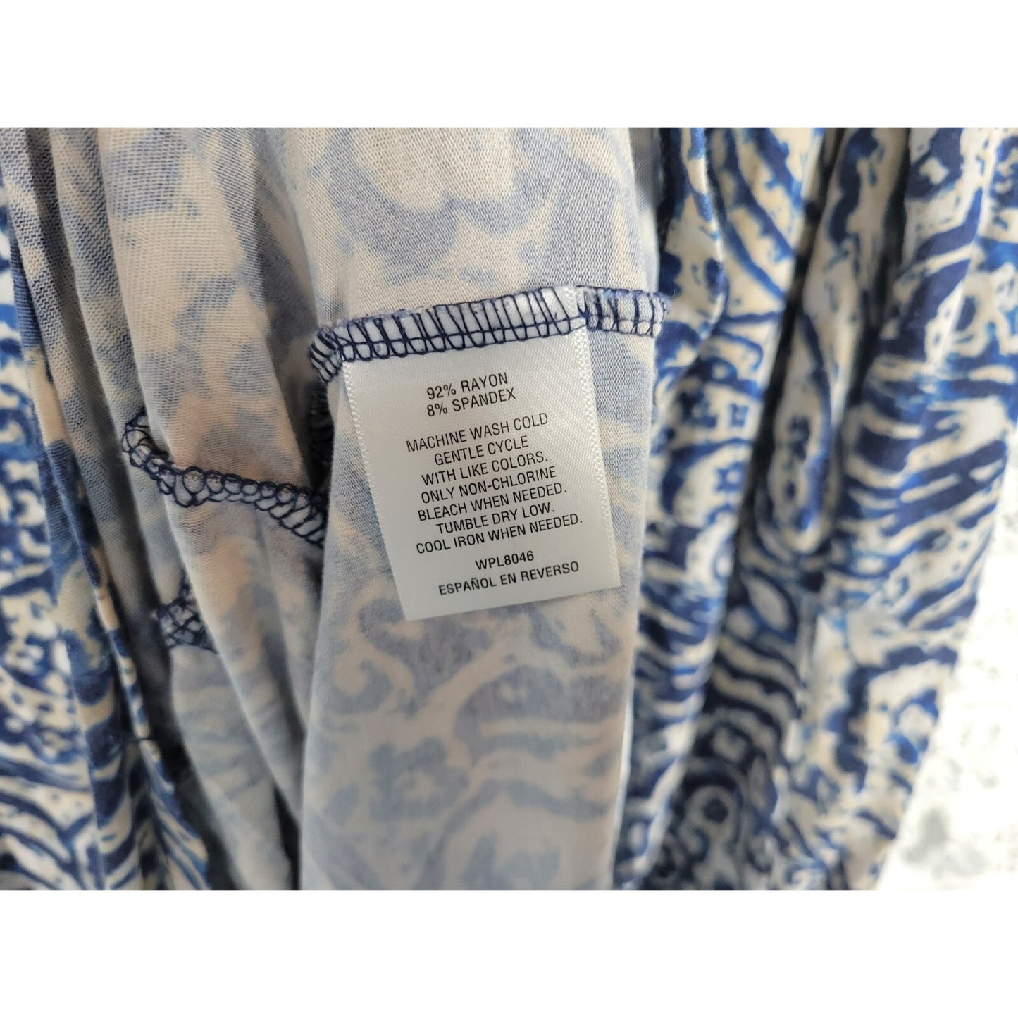 JM Collection Womens Dress 2X Plus Shift Sleeveless Blue Paisley Rayon Blend