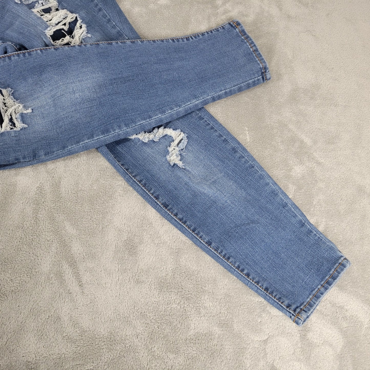 IT Womens Jeans 22 Plus Claire Curvy Skinny Ankle Distressed Medium Blue Denim