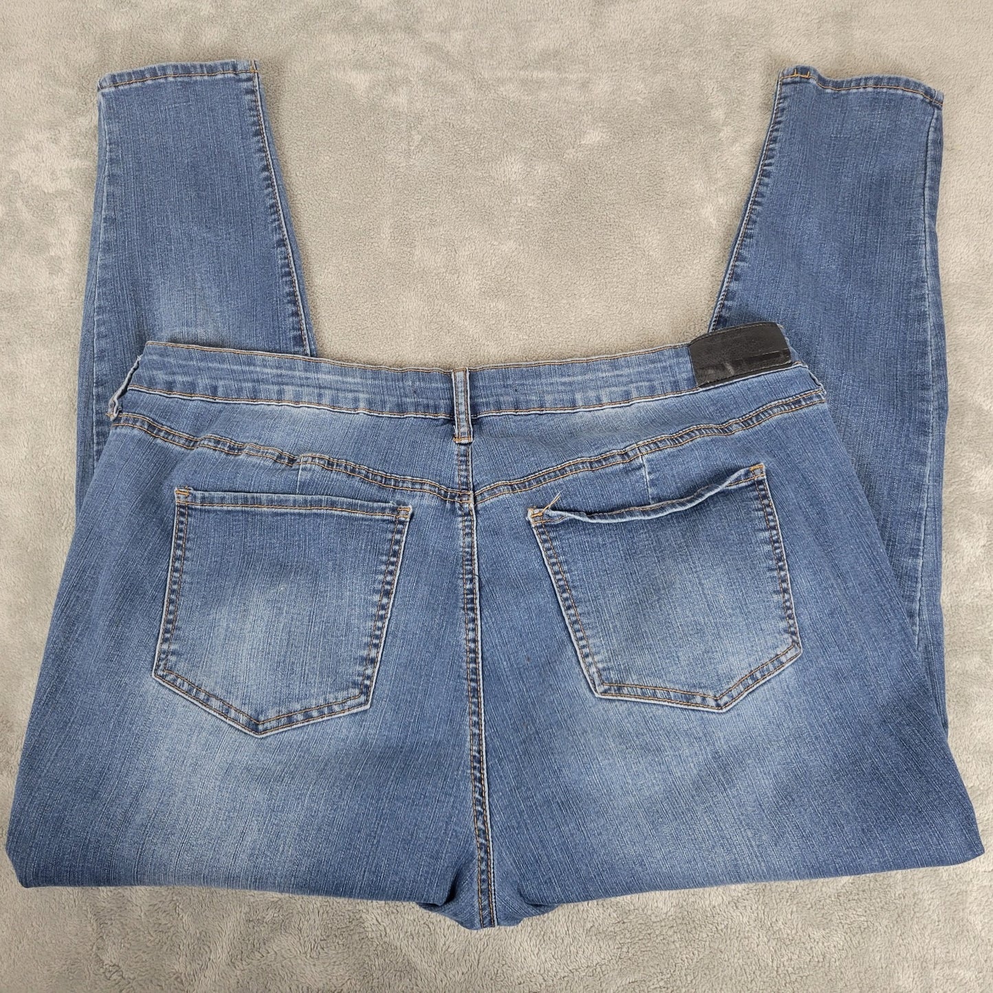 IT Womens Jeans 22 Plus Claire Curvy Skinny Ankle Distressed Medium Blue Denim