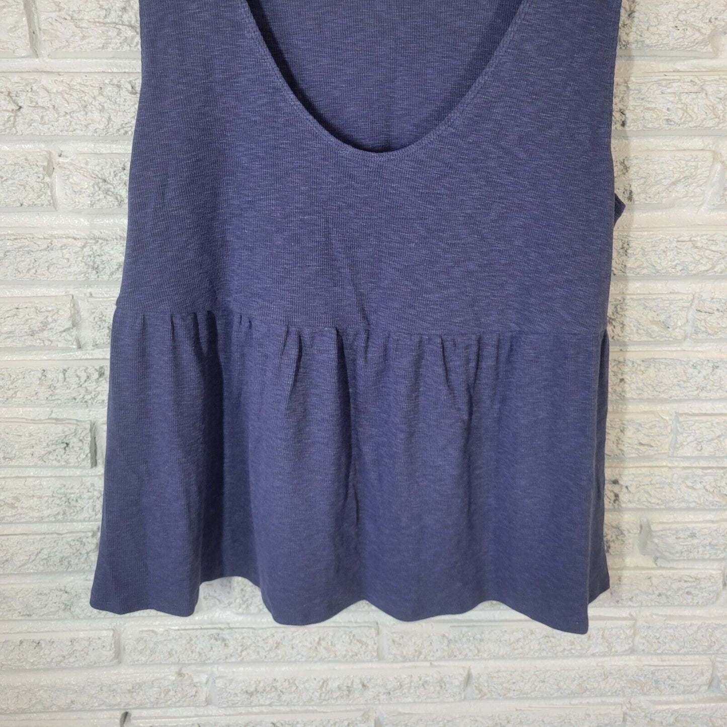 Terra Sky Women Top 0X 14W Plus Peplum Swing Tank Blue Lightweight Cotton Blend