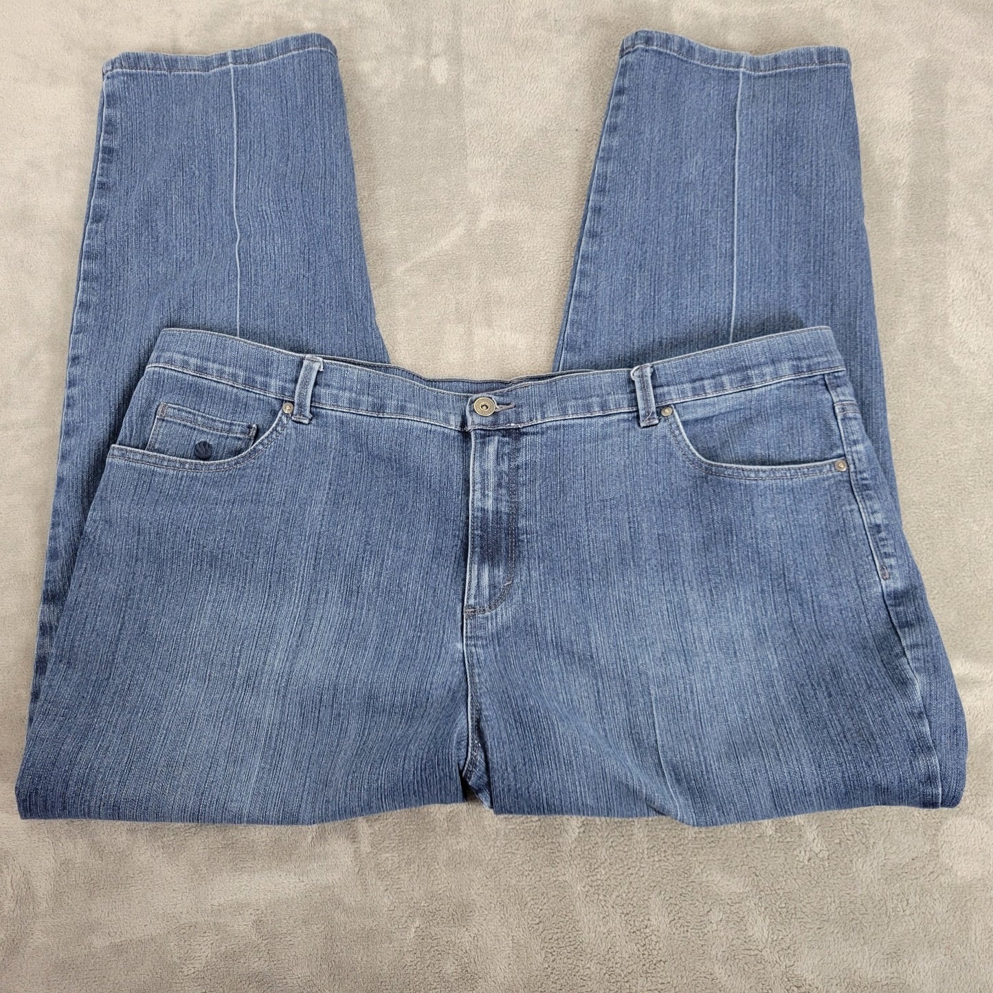 Gloria Vanderbilt Amanda Womens Jeans 22W Plus Medium Blue Denim Zip Fly Comfy