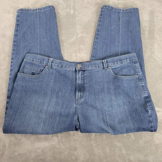 Gloria Vanderbilt Amanda Womens Jeans 22W Plus Medium Blue Denim Zip Fly Comfy
