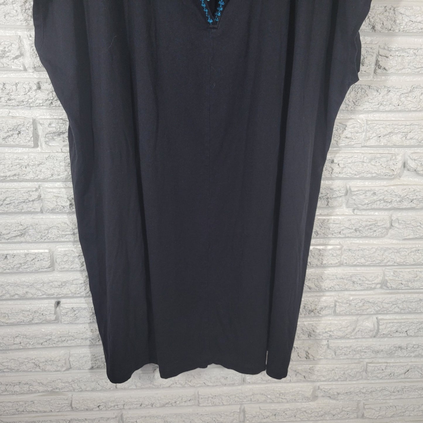 Cacique Womens Nightgown 26 28 Plus Sleeveless Black Keyhole Loungewear Comfy